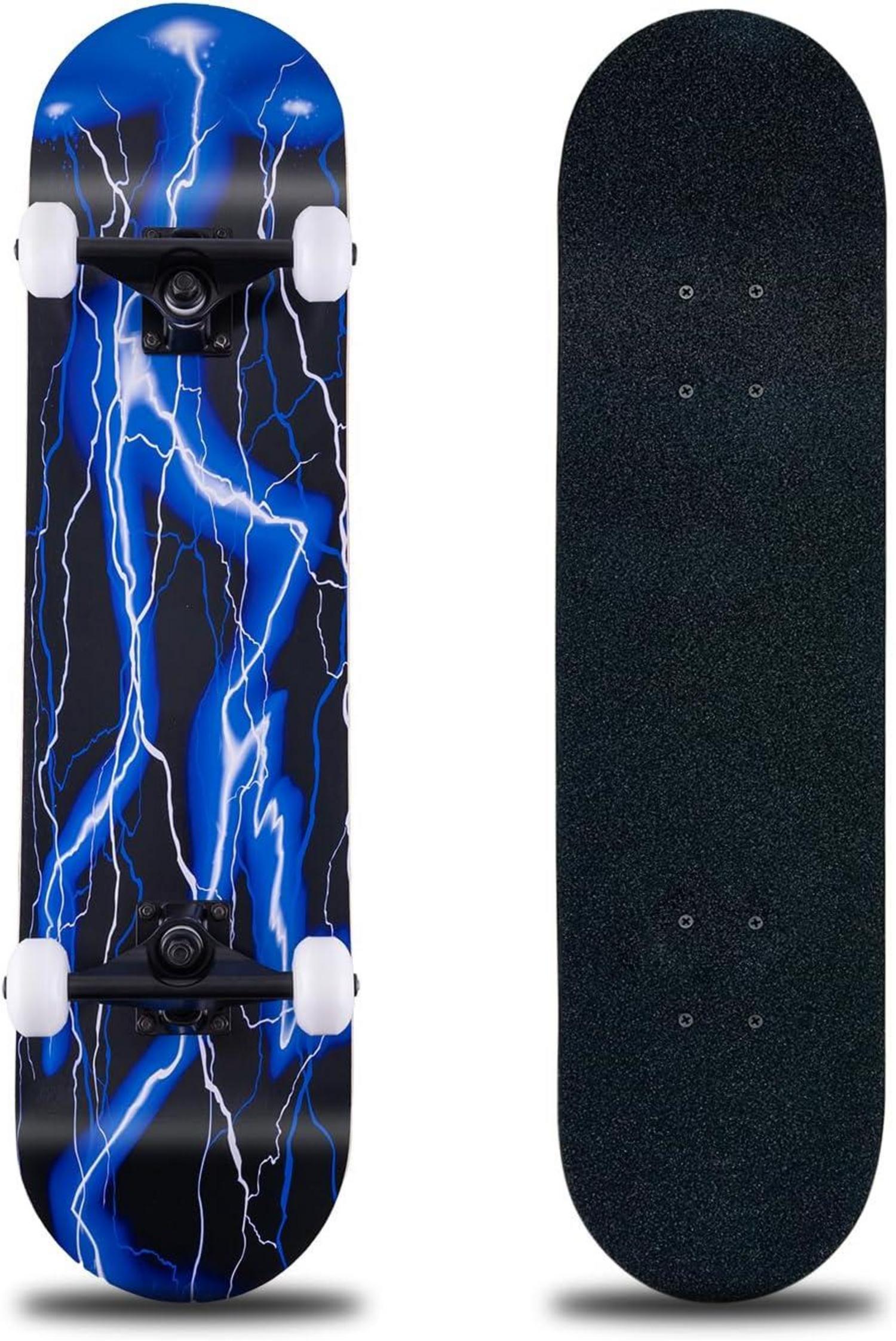 31x8 Zoll Komplett Skateboard Ahornholz ABEC-11 Rollen 95A Blue