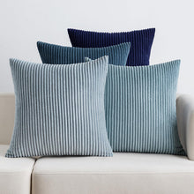 Kordsamt Zierkissenbezug 4er-Set 40x40cm Dunkelblau Weich & Dekorativ