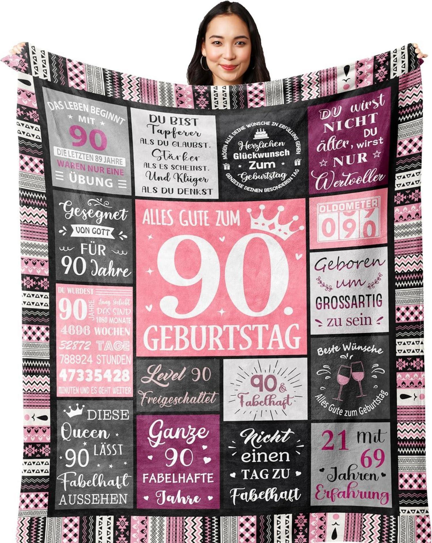 Geburtstagsgeschenk Deko Flanelldecke 150x130CM