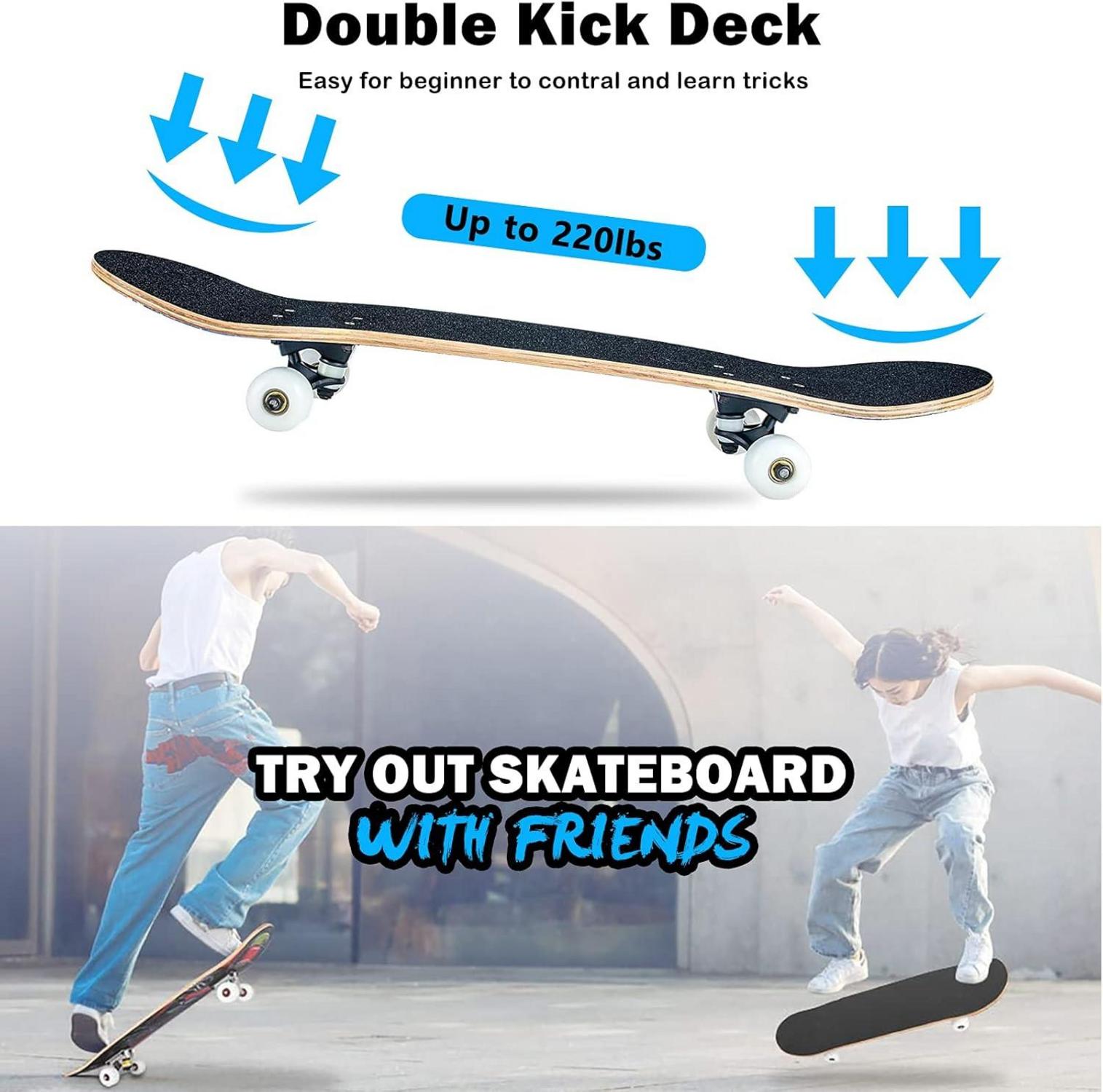 31x8 Zoll Skateboard ABEC-11 Kugellager Ahornholz Purple