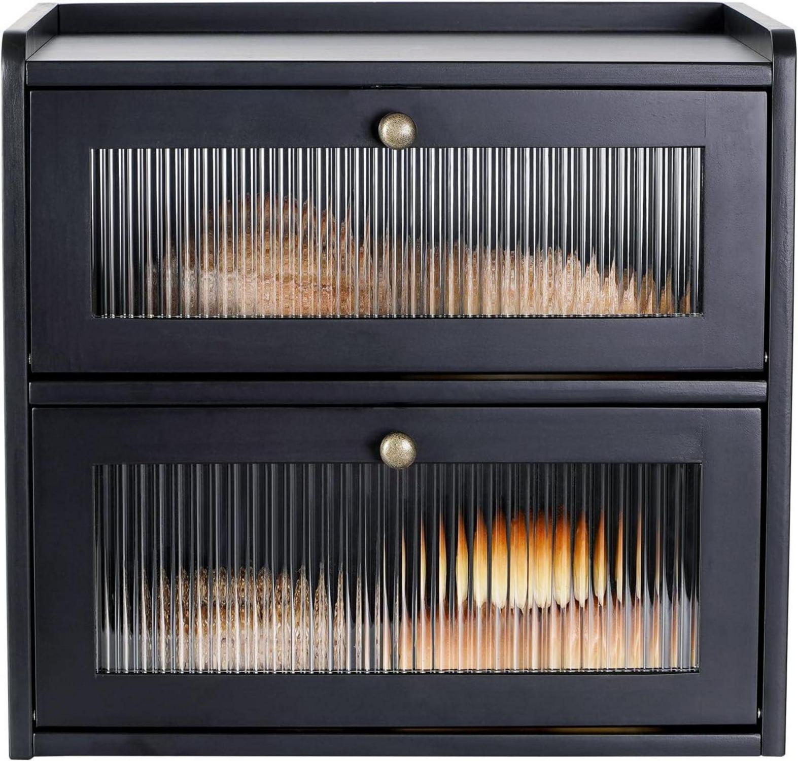 Große Brotkasten Zirbenholz Eco Brotbox 2 Etagen XL 36x24x34cm