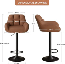 Hawthyhome Barhocker 2er Set, höhenverstellbarer Barstuhl