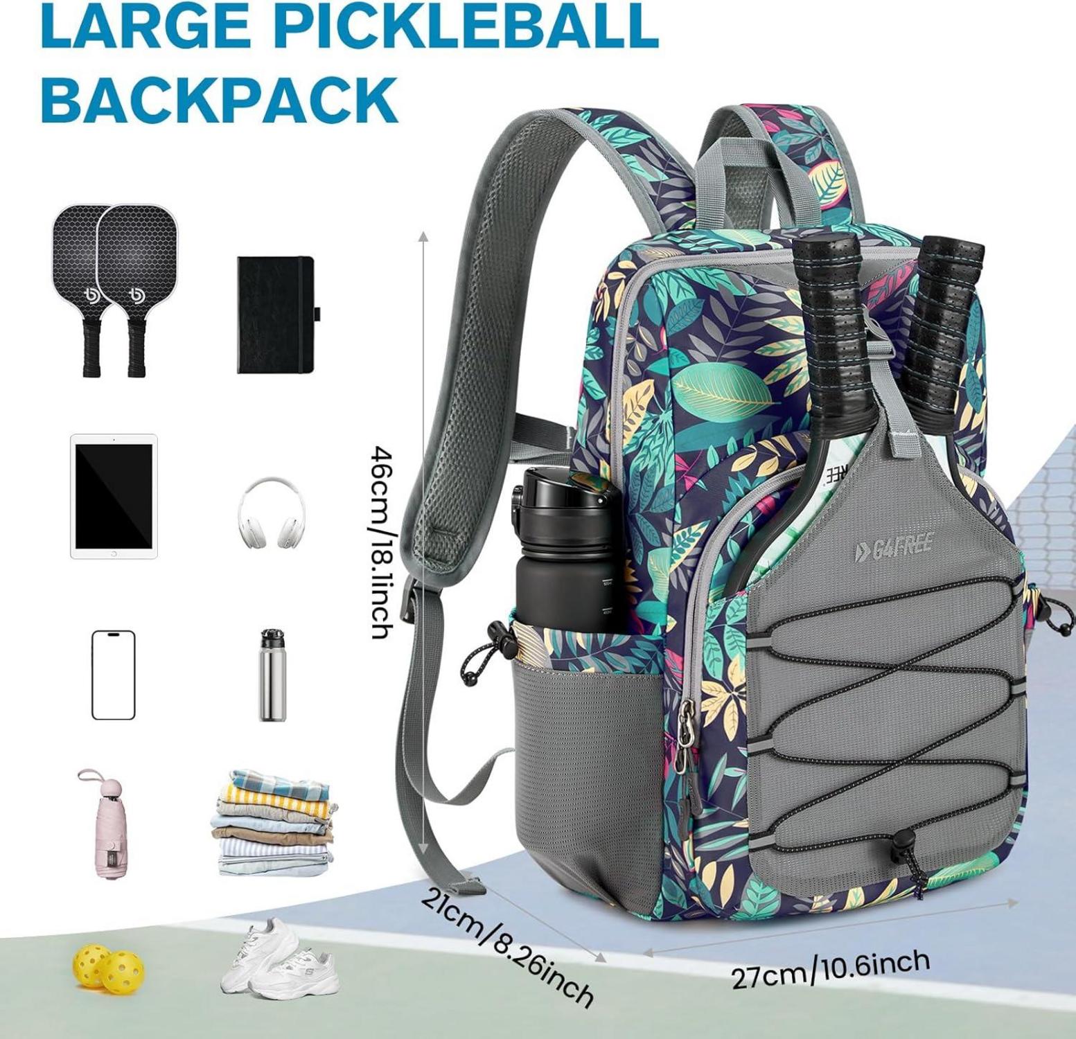 Pickleball-Rucksack Damen Herren 2-4 Paddel Sport Blau
