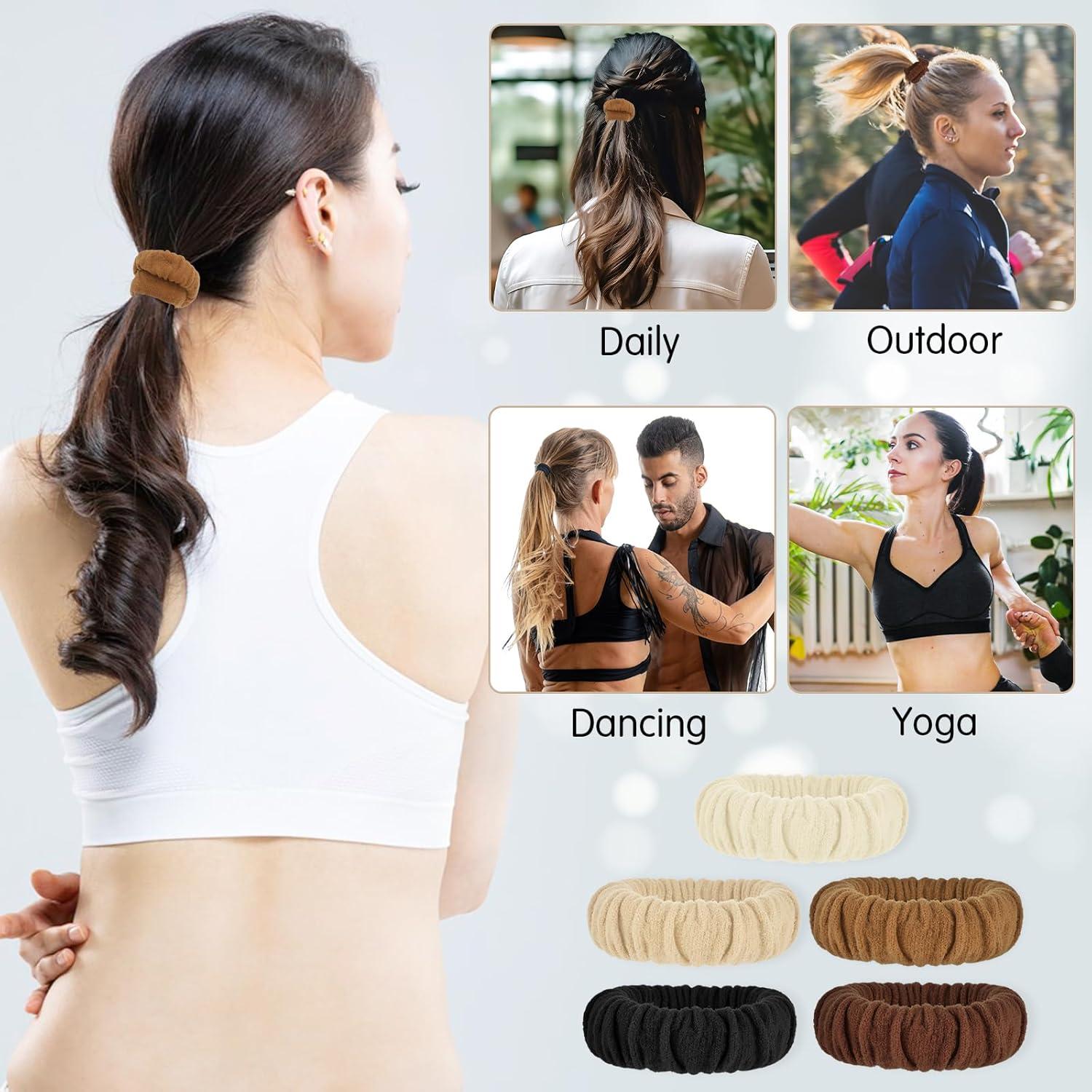 10er Set Haargummis Damen Dickes Haar Baumwolle Elastisch Scrunchies Stretch