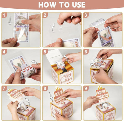 Geldgeschenkbox Überraschungsbox DIY Geldgeschenk Happy Birthday