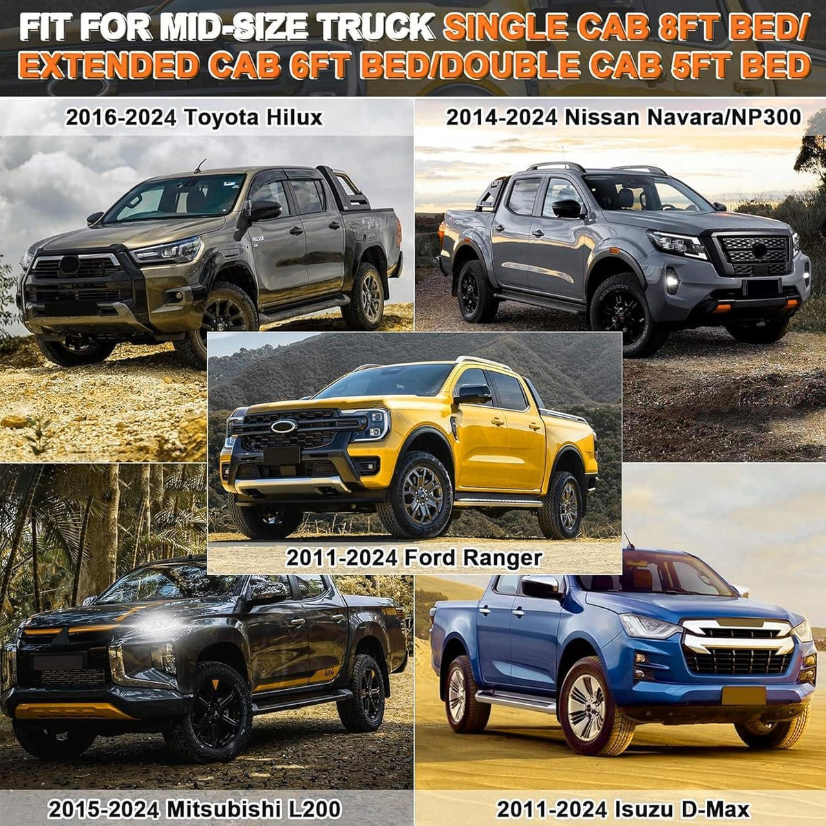 Wasserdichte Autoabdeckung für Ford Ranger, Hilux, Navara, Amarok
