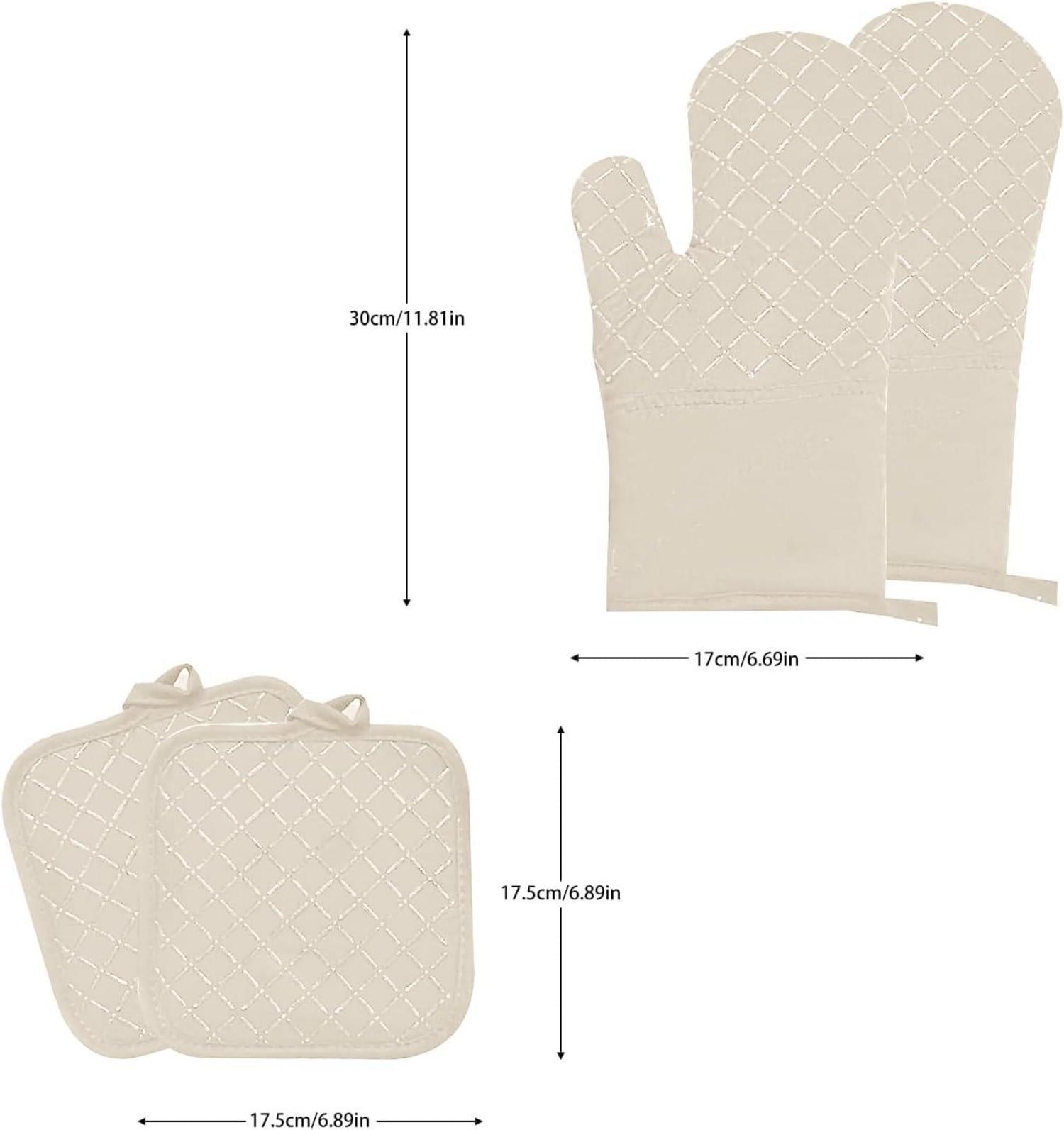 Ofenhandschuh Set: Hitzebeständige Backhandschuhe BBQ Kochhandschuhe 300°C