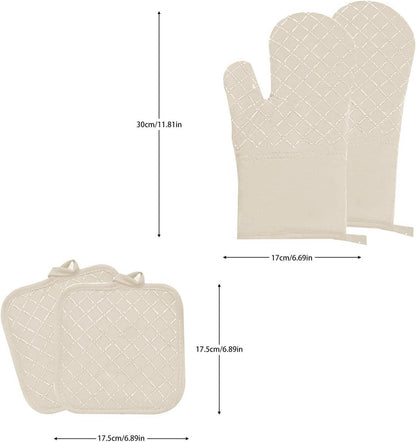 Ofenhandschuh Set: Hitzebeständige Backhandschuhe BBQ Kochhandschuhe 300°C