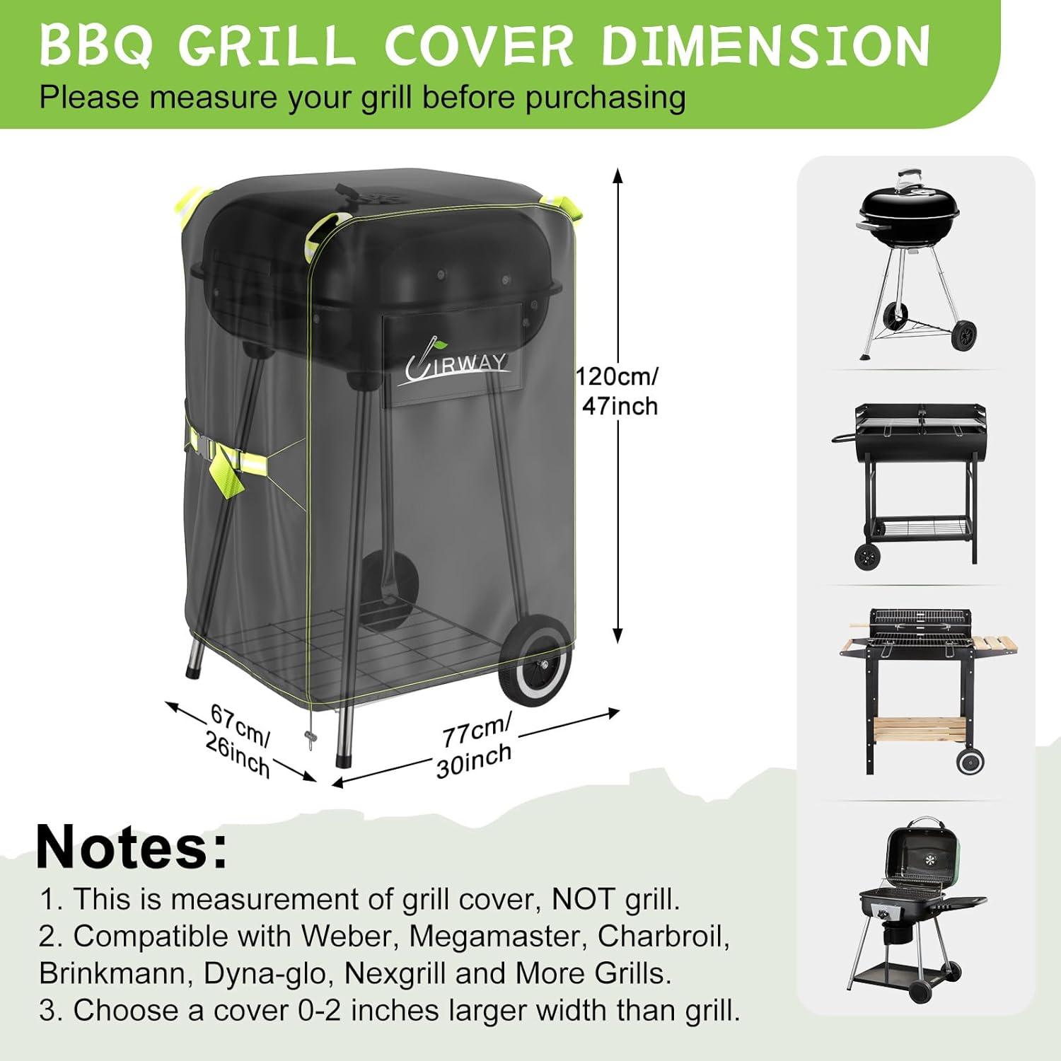 UIRWAY Grillabdeckung Wetterfest für Gasgrill 77x67x120 cm