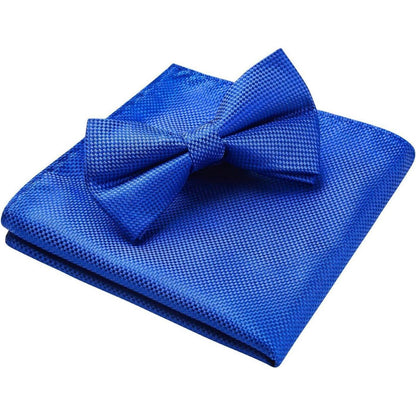 Einfarbige Herren Fliege mit Einstecktuch Set - Burgund