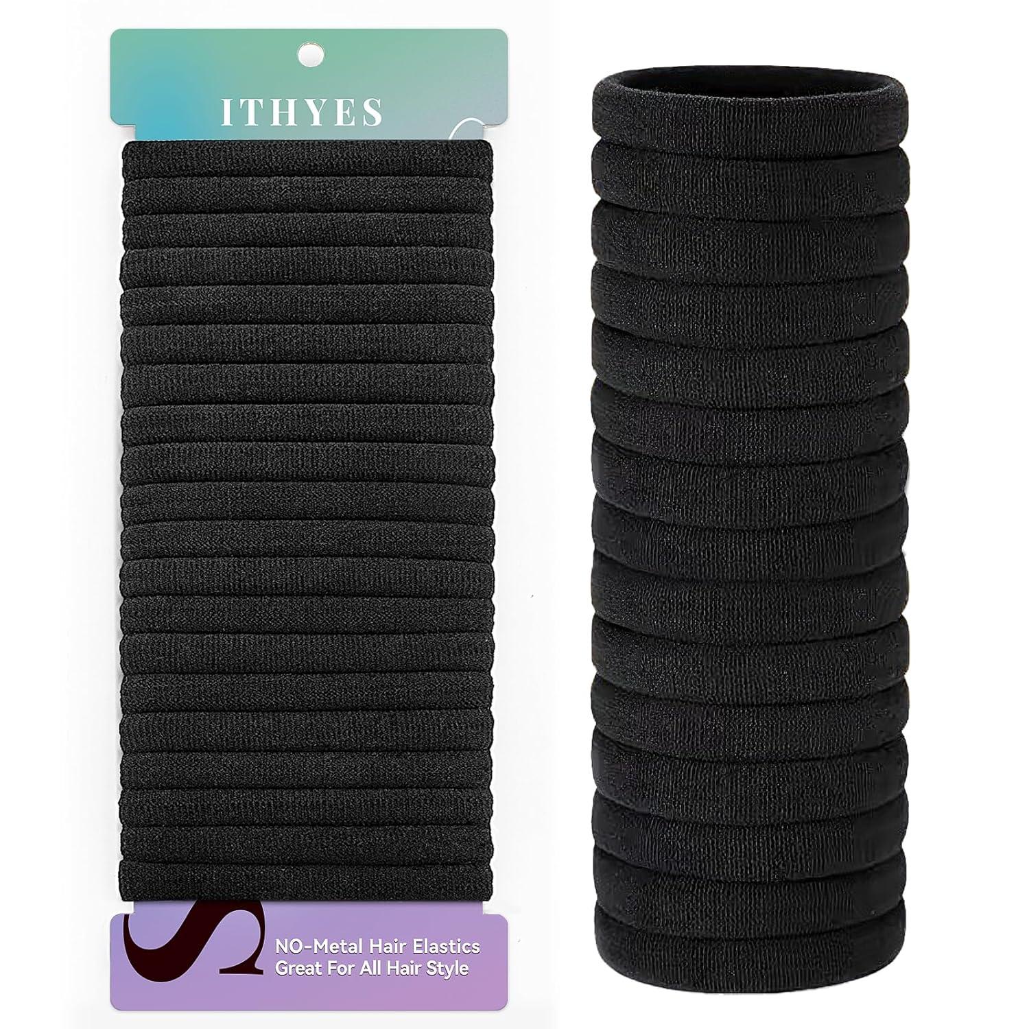 20er Set Haargummi Schwarz Elastisch Haarbänder Scrunchies