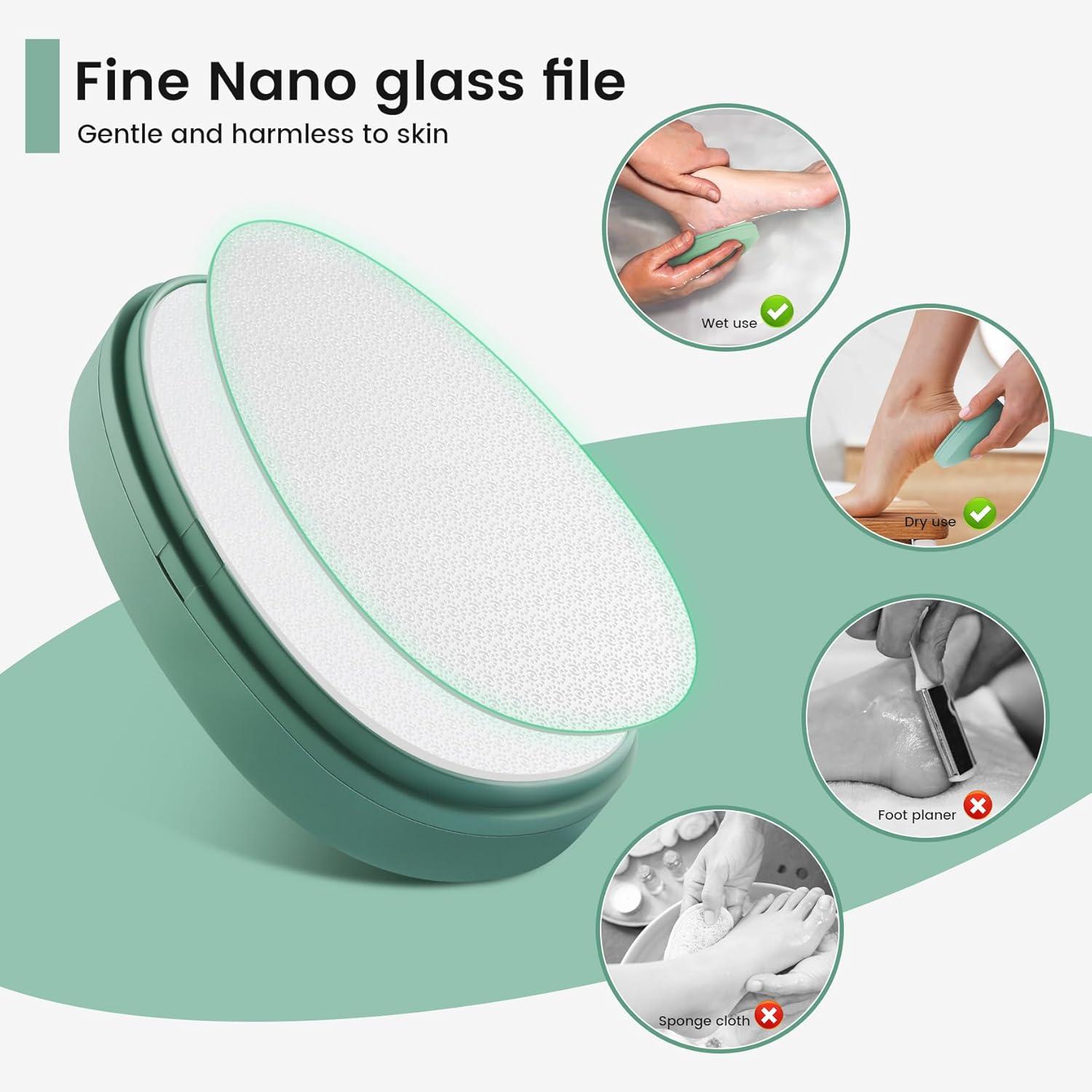 BEZOX 2in1 Nano Glas Hornhautentferner - Hochwirksame Hornhautfeile für samtweiche Füße