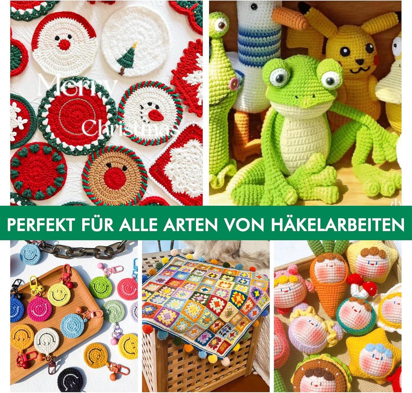 73-teiliges häkelnadel set mit ergonomischem gummigriff und