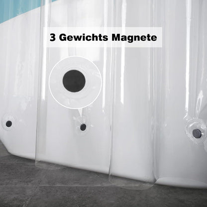 Duschvorhang 120x200 Transparent Wasserdicht Schmal Anti Schimmel mit Magneten und Metallösen