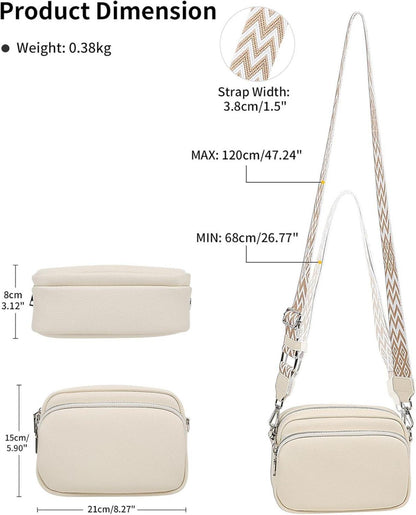 Umhängetasche Damen Leder Crossbody Schultertasche Verstellbarer Gurt
