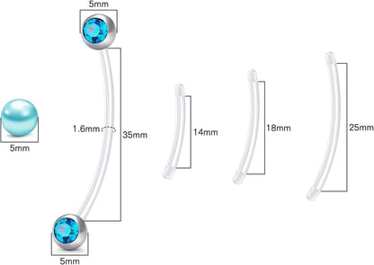 Schwangerschaft Bauchnabel Piercings Set mit UV Bar9045