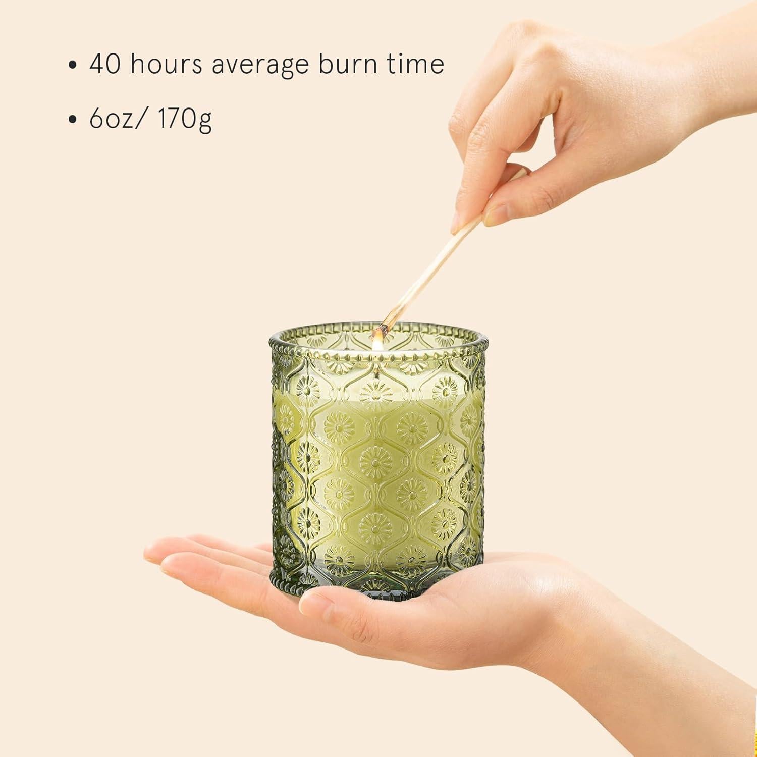 Goldener Duftkerze im Glas 170g, Naturwachs, 55