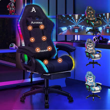 Gaming Stuhl mit Massage LED-Licht, Bürostuhl Ergonomisch mit