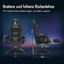 Gamingstuhl Bürostuhl mit Massage Fußstütze Lendenkissen