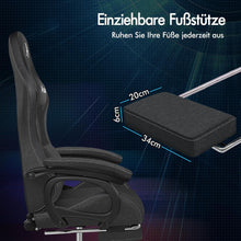 Gaming Stuhl mit 8-Punkt Massage RGB LED-Licht, Bürostuhl