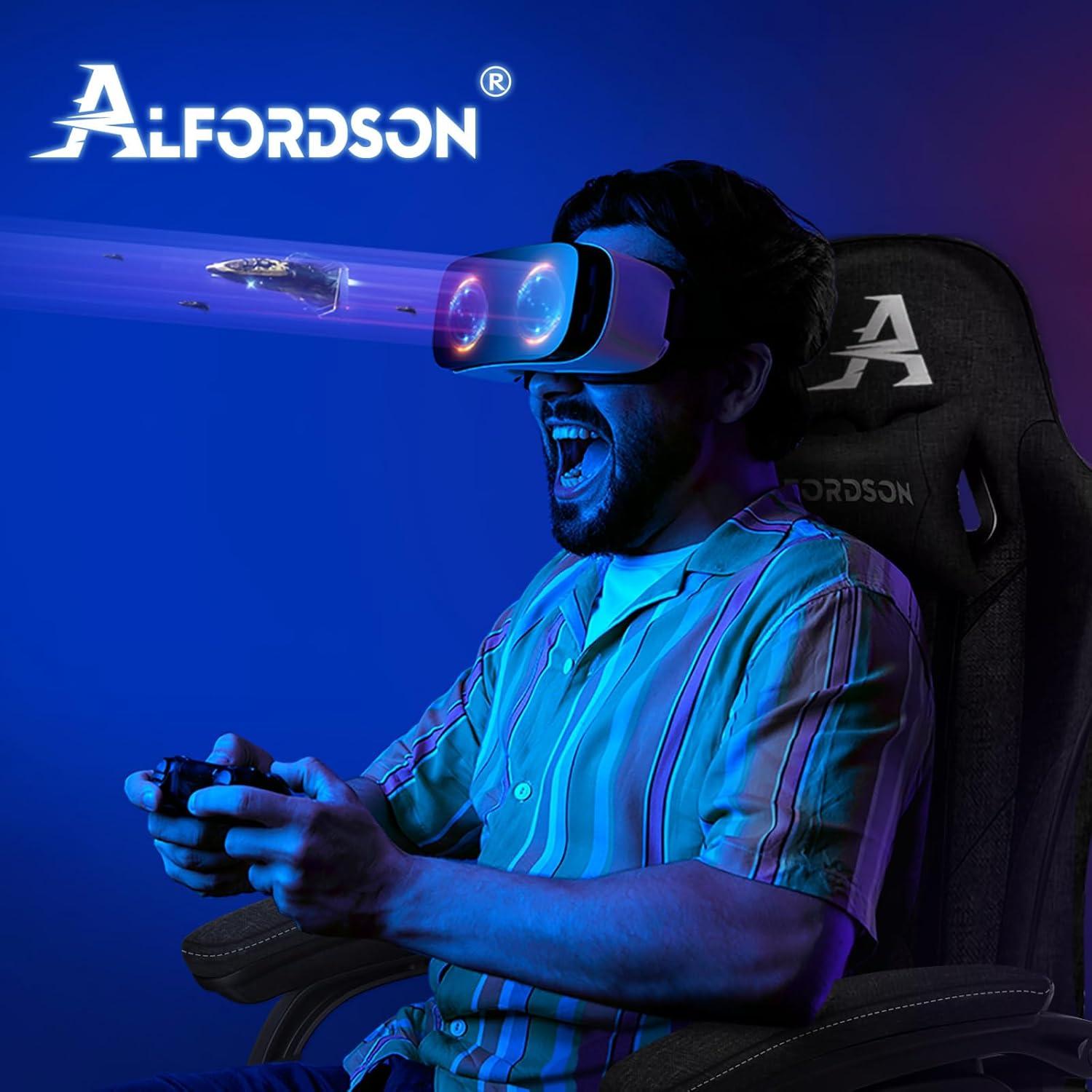 Gamingstuhl Schwarz mit Massage Fußstütze Alles inklusive