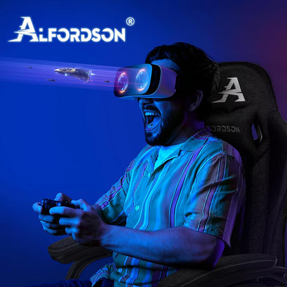 Gamingstuhl Schwarz mit Massage Fußstütze Alles inklusive