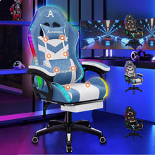 Gaming-Stuhl LED 8-Punkt-Massage RGB Beleuchtung Lordosenstütze