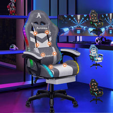 Gaming-Stuhl mit LED, 8-Punkt-Massage, RGB-Beleuchtung