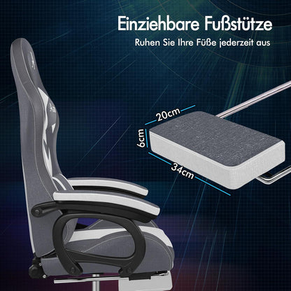 Gaming Stuhl mit LED, 8-Punkt-Massage, Ergonomischer Gamer