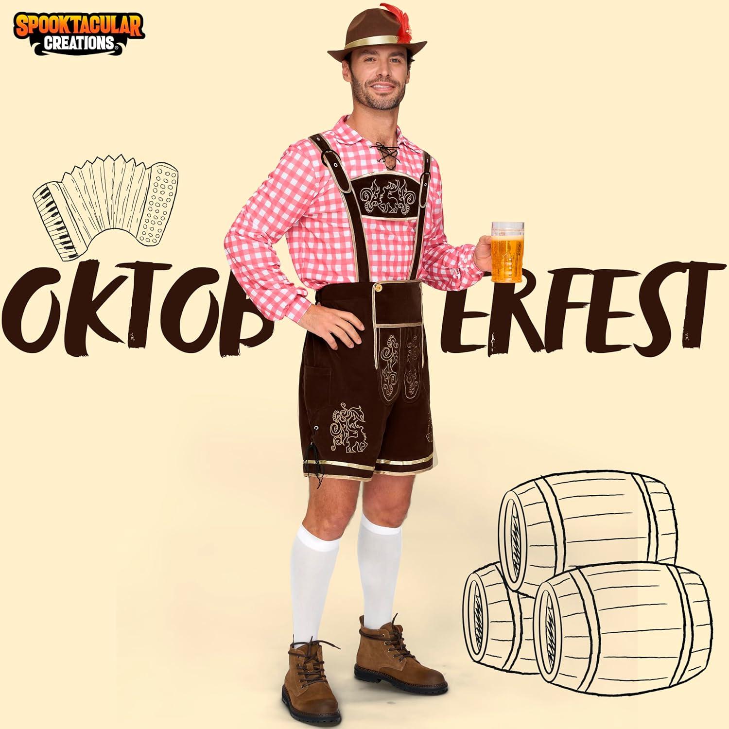 Herren Oktoberfest Kostümset Grün Blau Rot Bayern