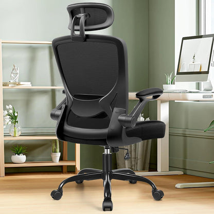 KERDOM Bürostuhl Ergonomisch Verstellbare Kopfstütze