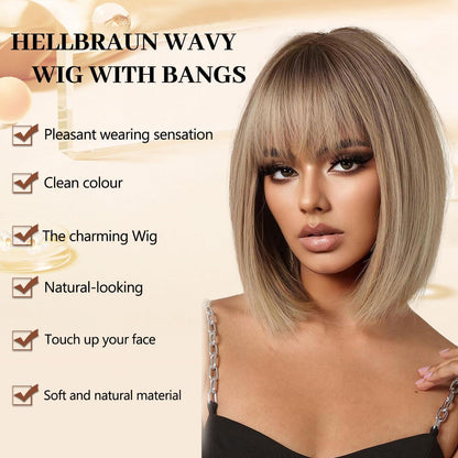 Goldbraune Bob Perücke Damen – Kurz, Natürliche Optik