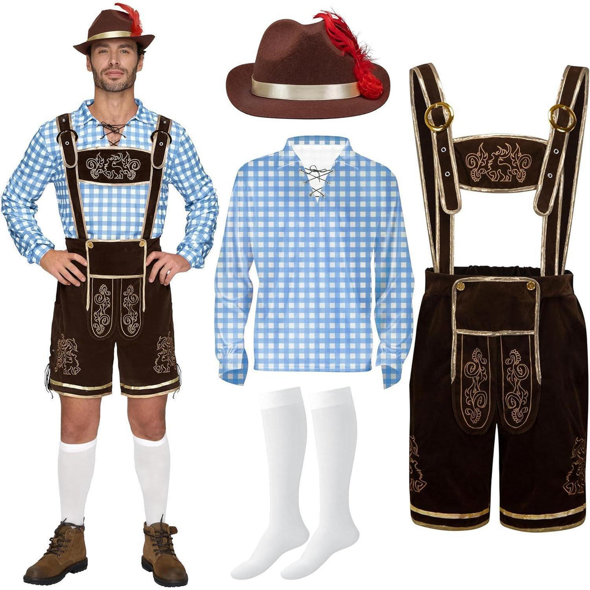 Oktoberfest Herren Kostüm Set - Bayerische Tracht Deluxe
