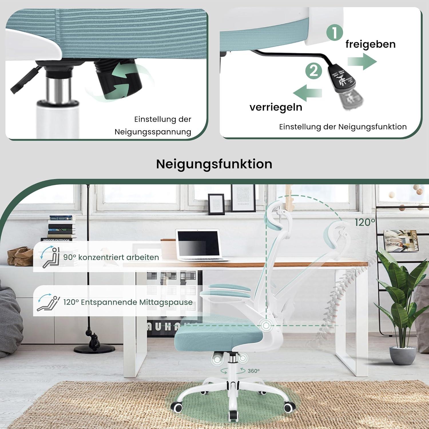 Ergonomischer Chefsessel mit verstellbarer Kopfstütze und Armlehnen