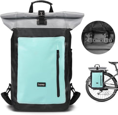 Wasserdichter Fahrradrucksack mit Laptopfach 28L Mint