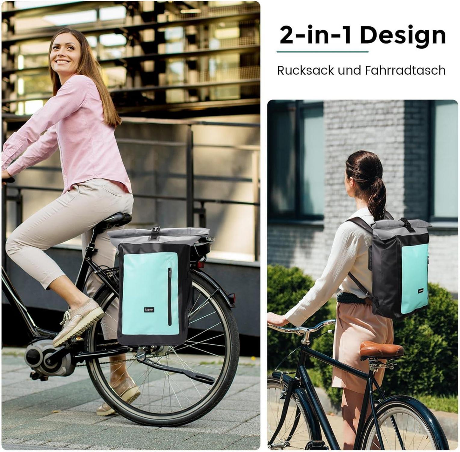 Wasserdichter Fahrradrucksack mit Laptopfach - 28L Mint