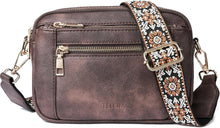 Damen Crossbody Umhängetasche PU Leder Schultertasche Schwarz