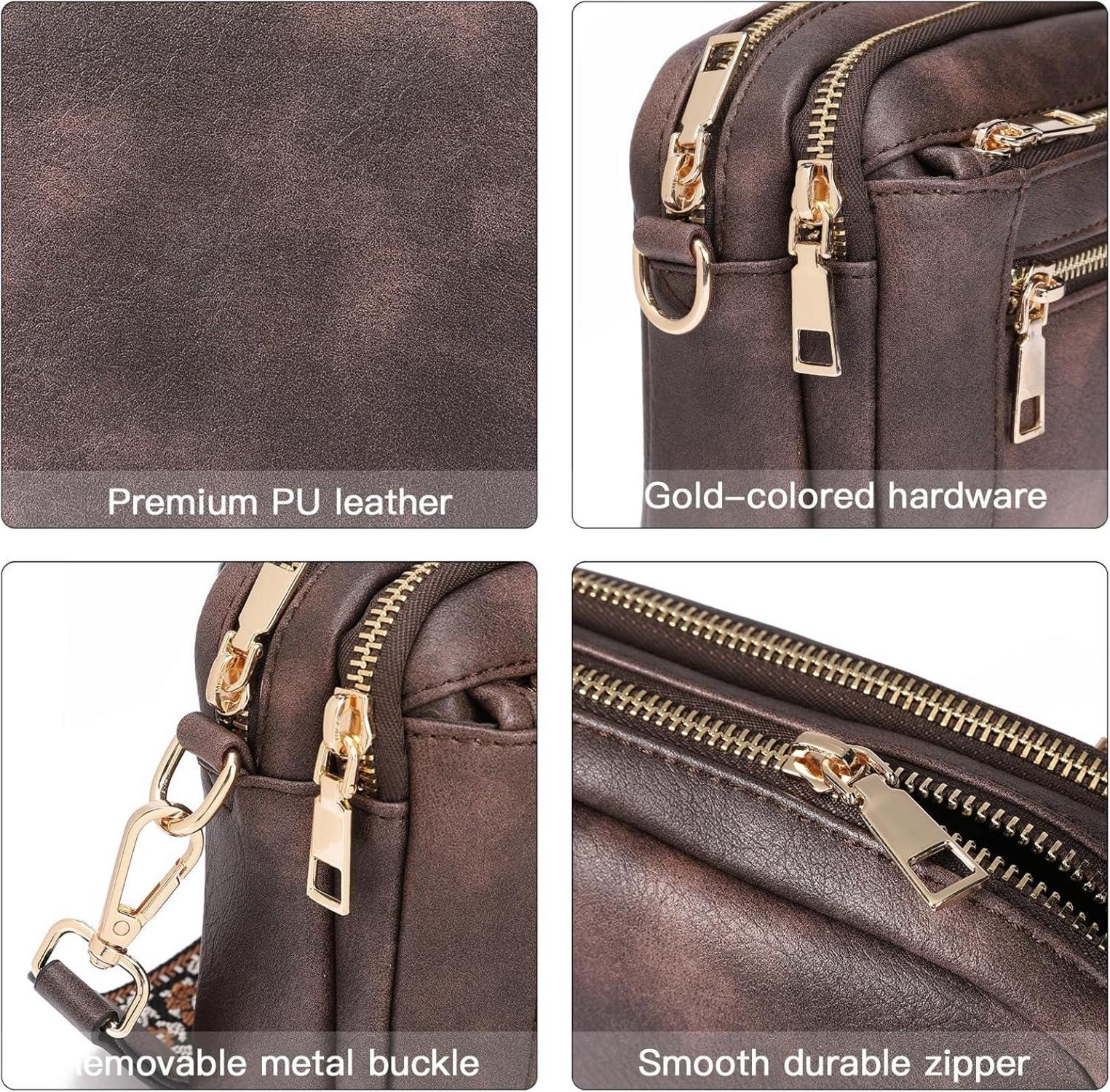 Damen Crossbody Bag verstellbarer Riemen PU Leder Schultertasche