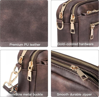 Damen Crossbody Bag verstellbarer Riemen PU Leder Schultertasche