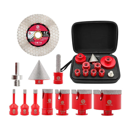 Diamant Fliesenbohrer Set 11tlg. mit Fasenbohrer & Trennscheibe