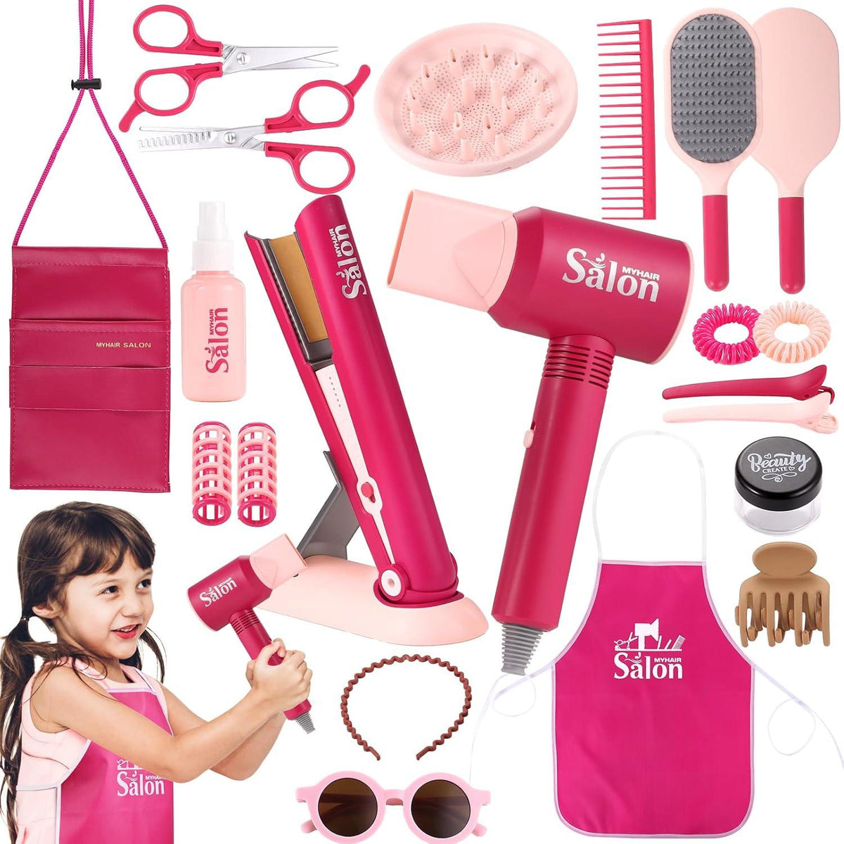 Frisierset Kinder Friseur Set Haarstyling Spielzeug Beauty Salon