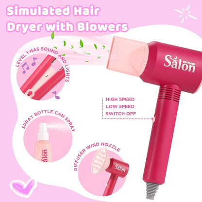 Haarstyling Set für Kinder - Friseur Spielset mit Zubehör