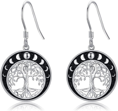 Lebensbaum Ohrringe Sterling Silber keltischen Knoten Dangle