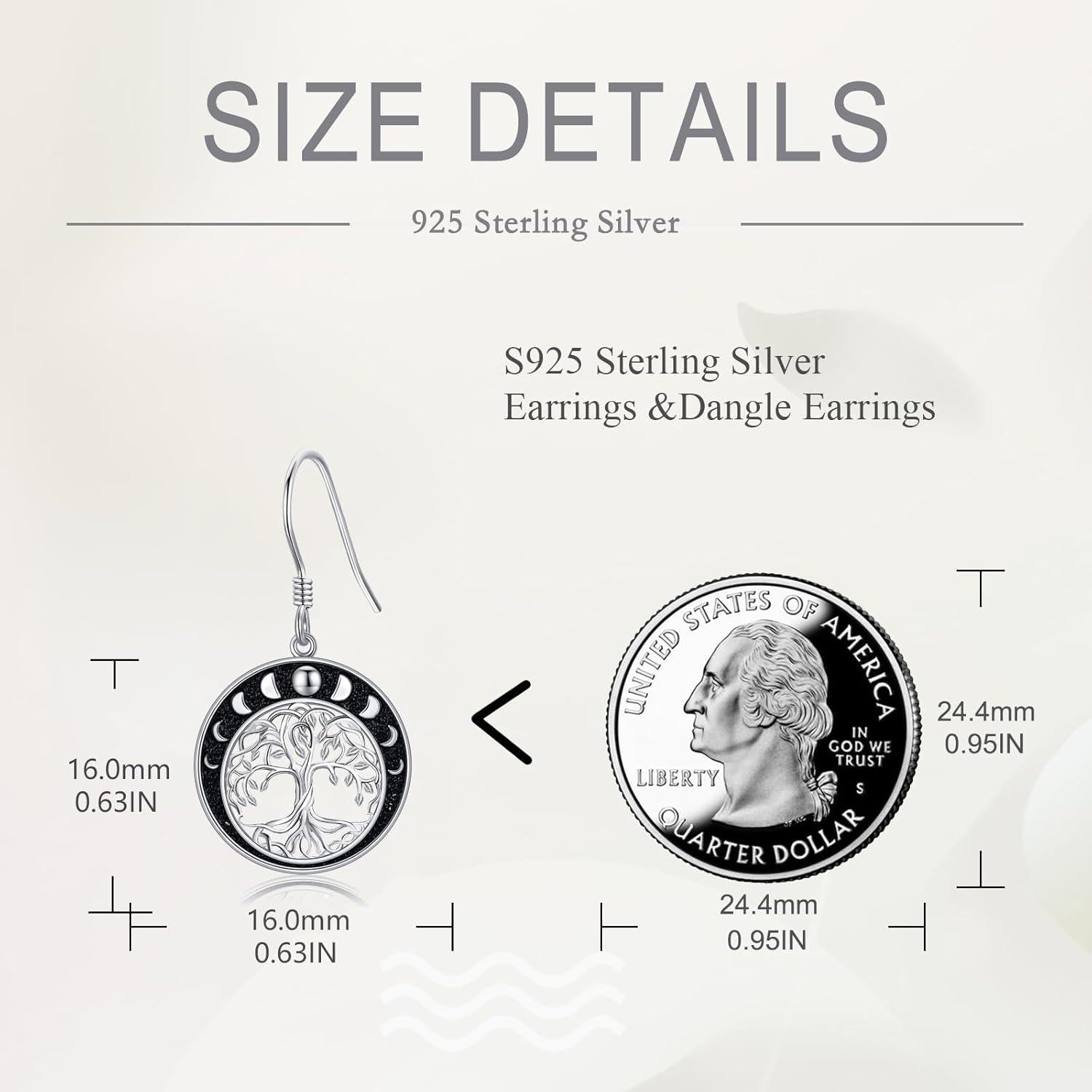 925 Sterling Silber Lebensbaum Ohrringe keltischen Knoten Dangle