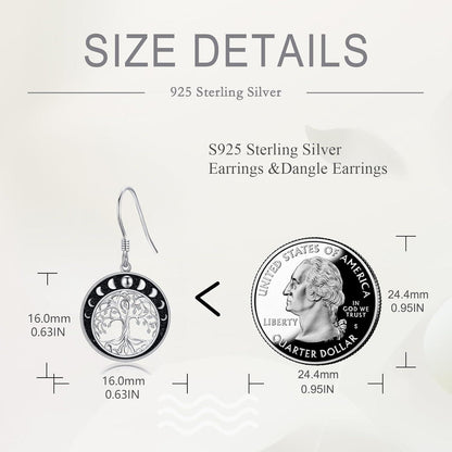 925 Sterling Silber Lebensbaum Ohrringe keltischen Knoten Dangle