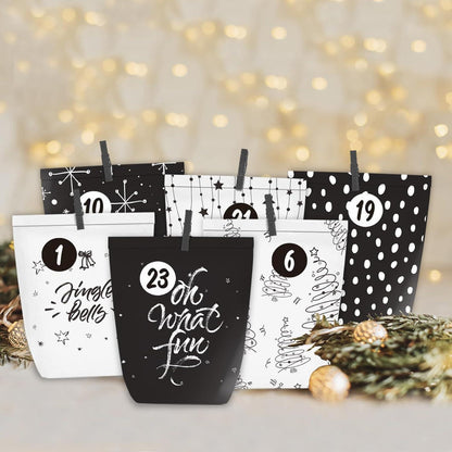 Adventskalender zum Basteln mit Zahlenaufkleber und