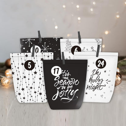 Adventskalender zum Basteln mit Zahlenaufkleber und