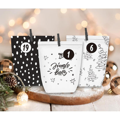 Adventskalender zum Basteln mit Zahlenaufkleber und