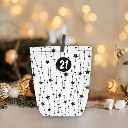 Adventskalender zum Befüllen 24 Weihnachtstüten Schwarz