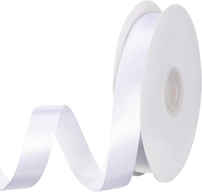 50m Schleifenband Weiß 15mm Geschenkband Satinband Dekoband